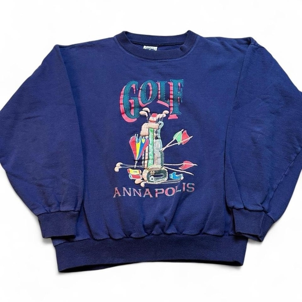 Vintage golf puffy print preppy crewneck sweatshirt size medium.